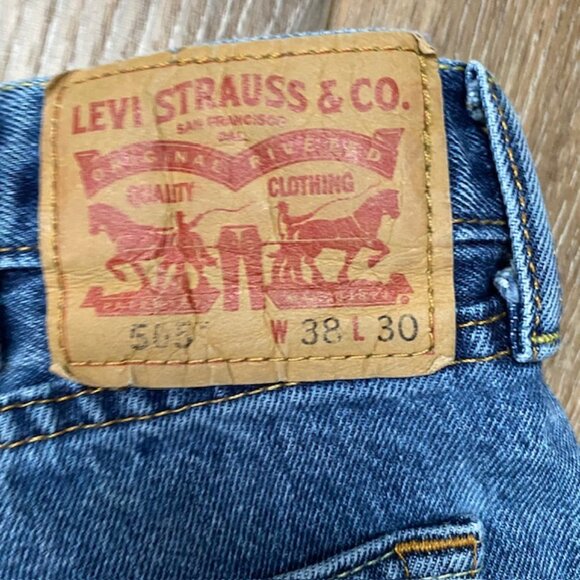 Levi’s 505 Men’s Jeans 38" Blue Straight Leg Classic Fit Cotton Denim - Picture 9 of 12